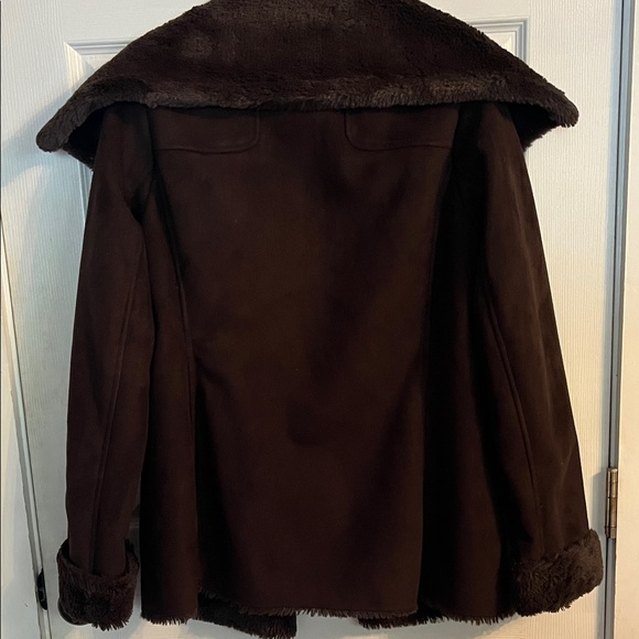 Jones New York Women's Brown Faux Fur Lined Coat - Picture 10 of 10